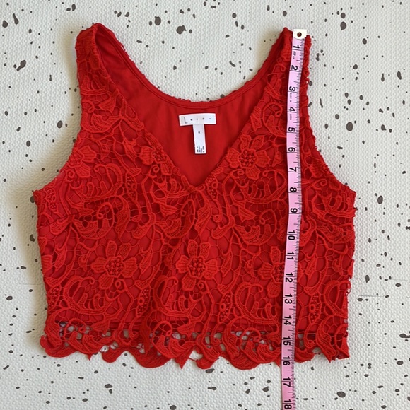 💘 LEITH - RED LACE DRESSY CROP TANK TOP - Picture 6 of 6